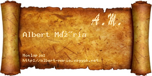 Albert Mária névjegykártya