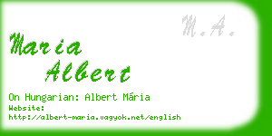 maria albert business card